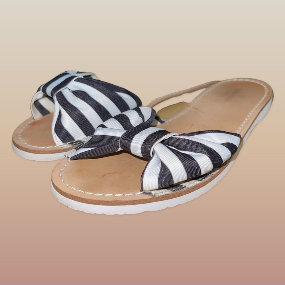 Kate Spade Black & White Slide Sandals size 7